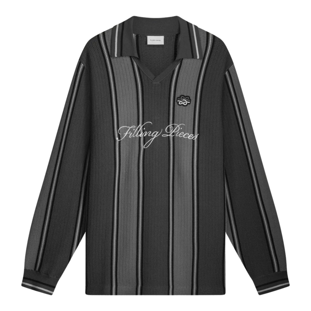 Knit Football Jersey - Black/Grey
