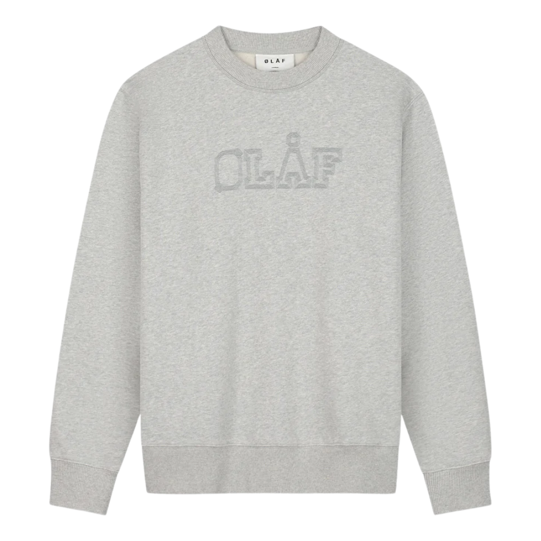 Stitched Varsity Crewneck - Heather Grey