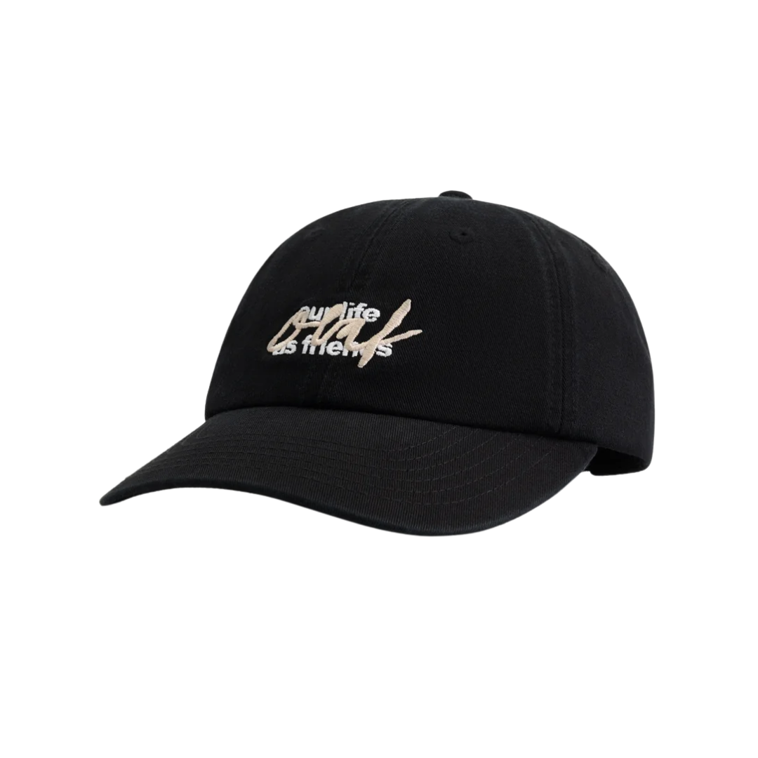Script Logo Washed Cap - Black