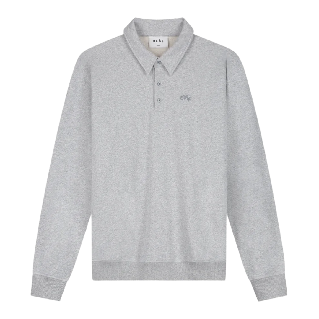 Signature Oversized Polo - Heather Grey