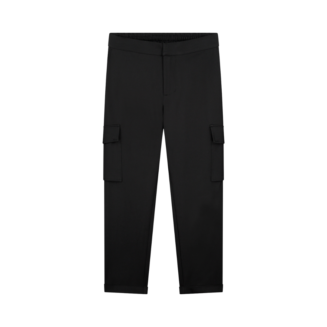 Cargo Slim Elasticated Trousers - Black