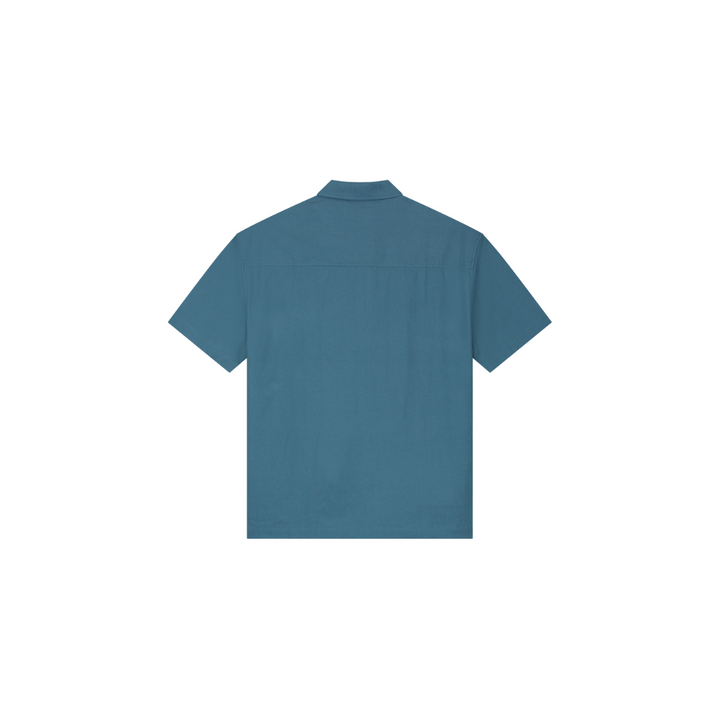 Cotton Linen SS Shirt - Ocean