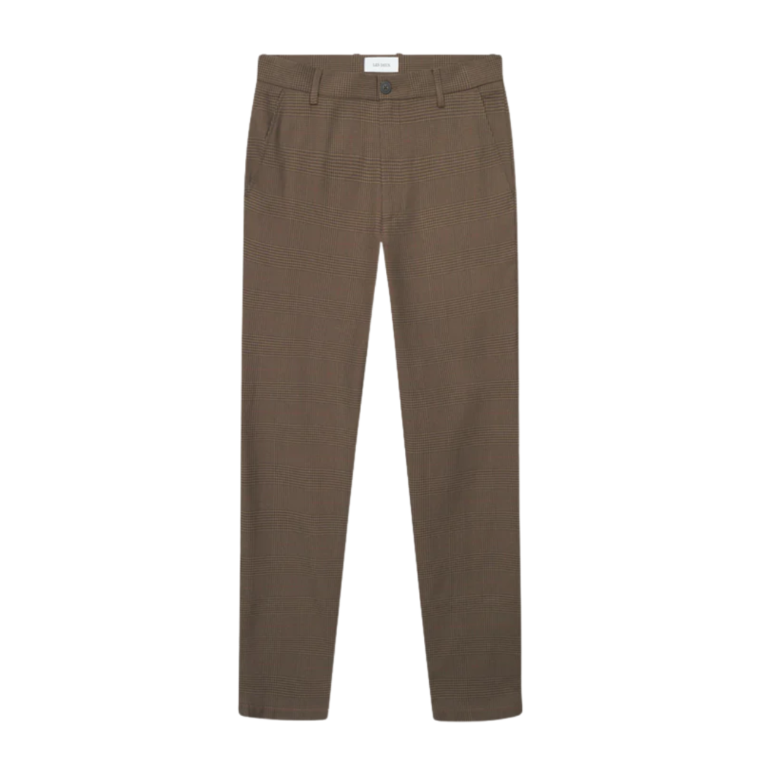 Como Reg Houndstooth Suit Pants- Teak Brown