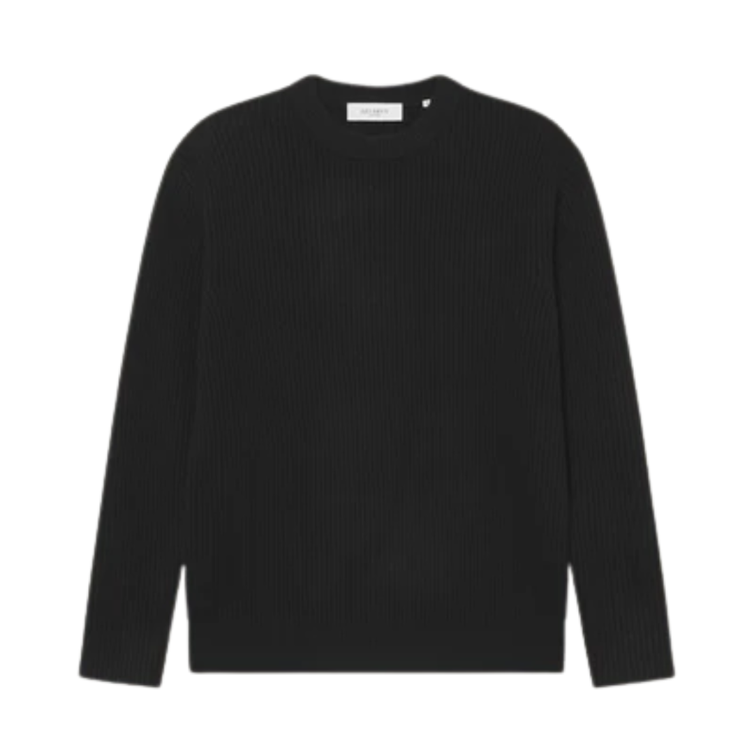 Eddie Wool Rib Crewneck Knit - Black