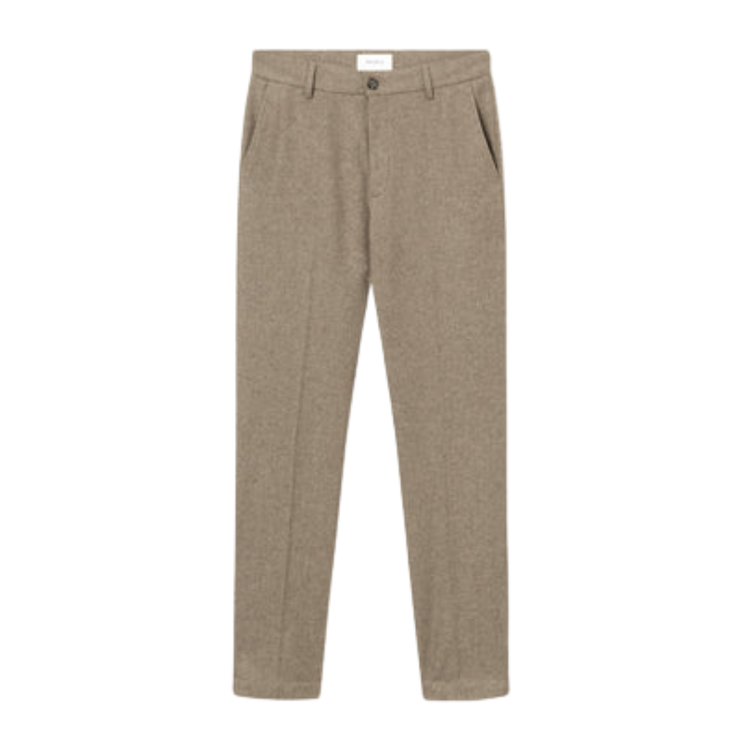Como Reg Wool Suit Pants - Desert Taupe Melange