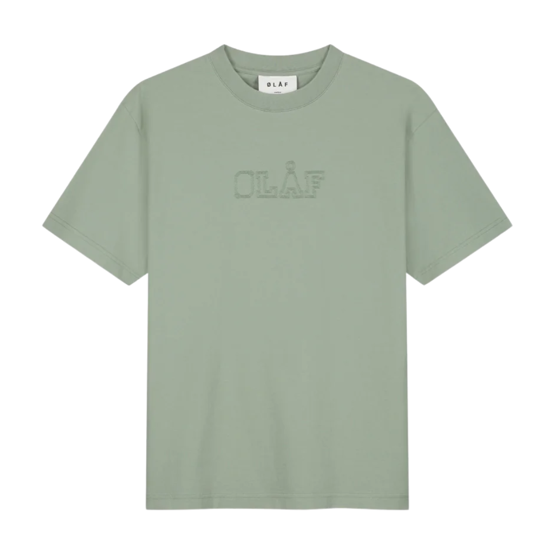 Stitched Varsity Tee - Green Milieu
