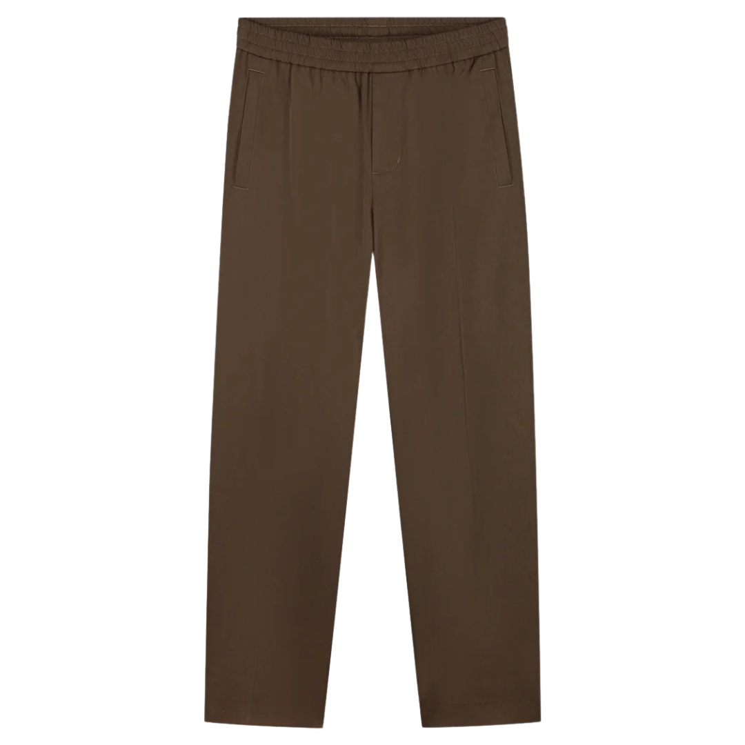 Slim Elasticated Pants - Hot Fudge