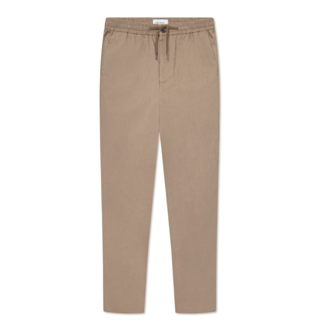 Como Tapered Slub Drawstring Pants - Walnut