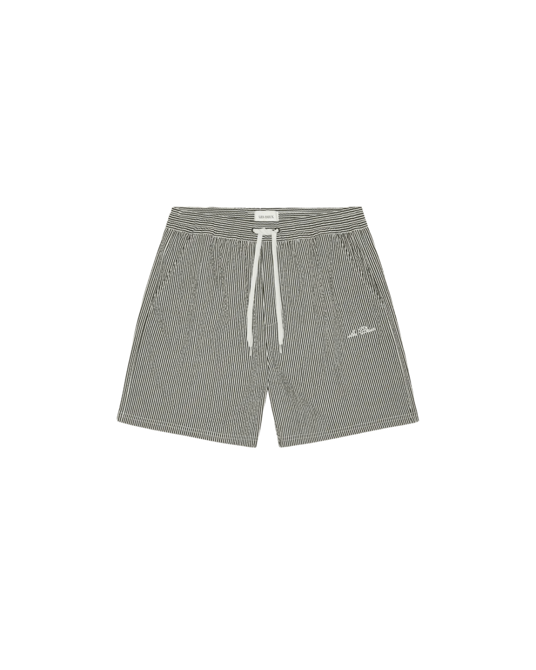Stan Seersucker Swim Short striped - Black