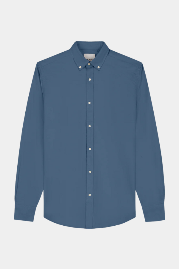 Cotton Stretch Shirt LS - Denim Blue