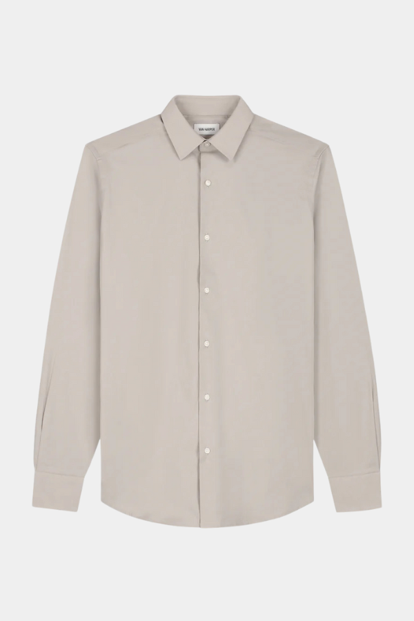 Cotton Stretch Shirt LS - Sand