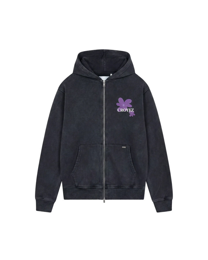 Botanique Zip Hoodie - Acid Wash/Dark Purple