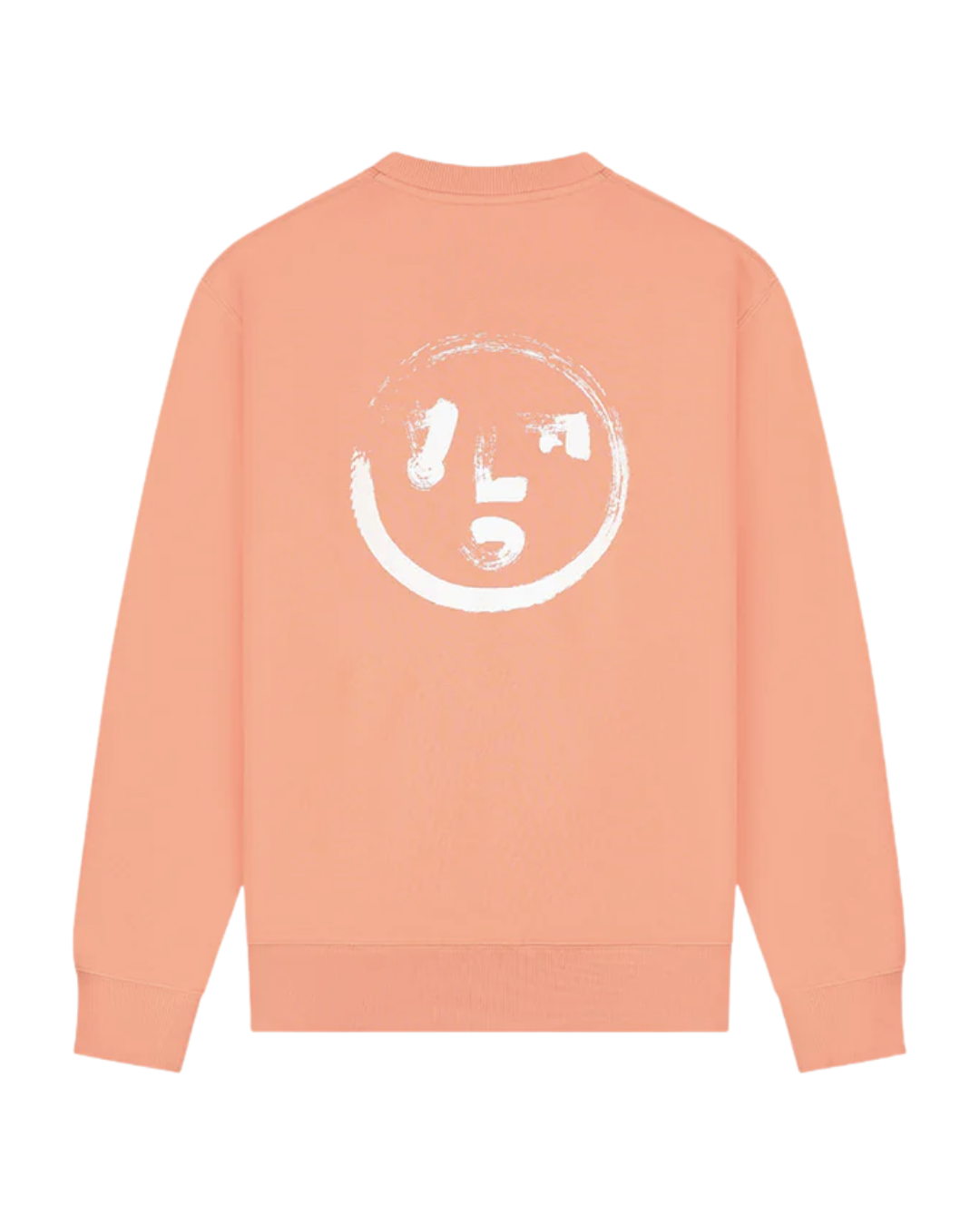 Brushstroke Face Crewneck - Burnt Coral
