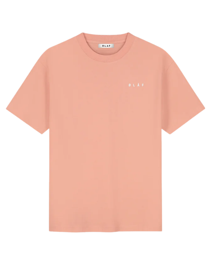 Brushstroke Face Tee - Burnt Coral