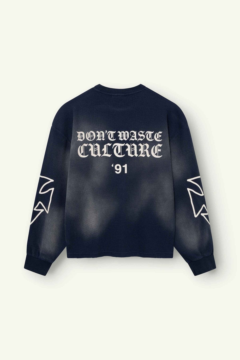 Romiya Waffle Longsleeve | Navy Blue - Early access Don't Waste Culture