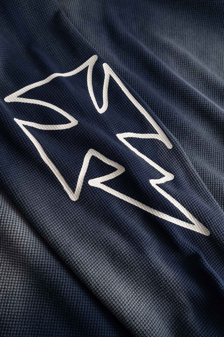 Romiya Waffle Longsleeve | Navy Blue - Early access Don't Waste Culture