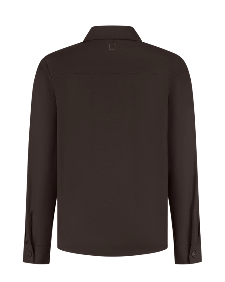 Cesare Wool Blend Overshirt - Dark Brown