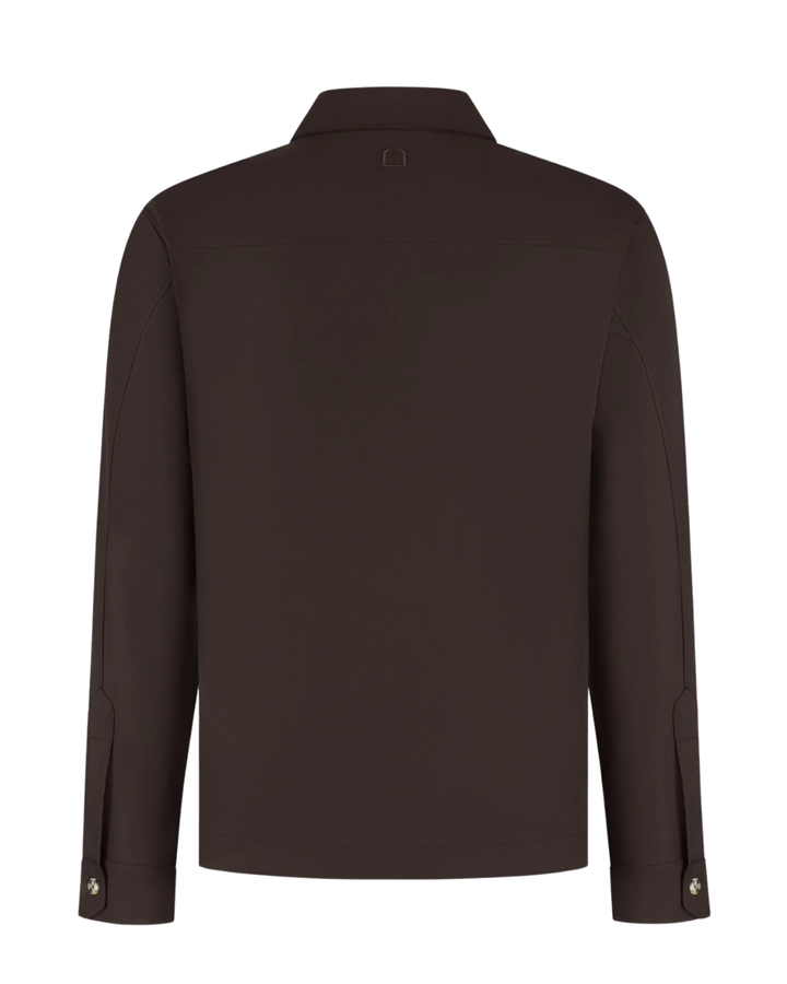 Wool Stretch Jacket Casella - Dark Brown