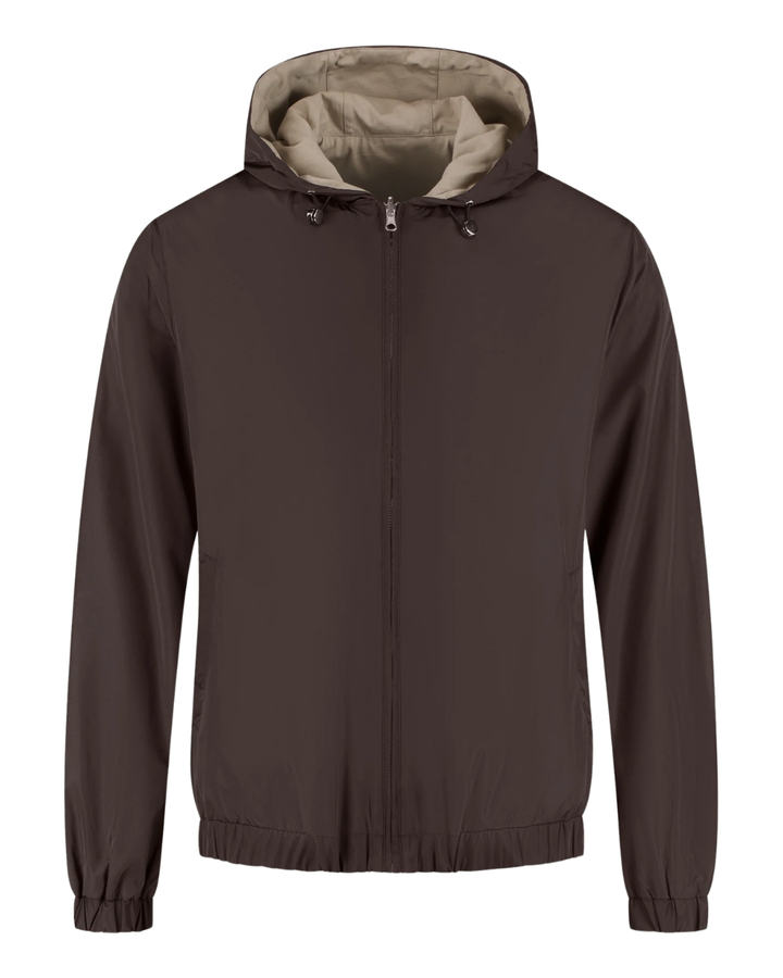 Hooded Reversible Bomber - Caramel Syrup
