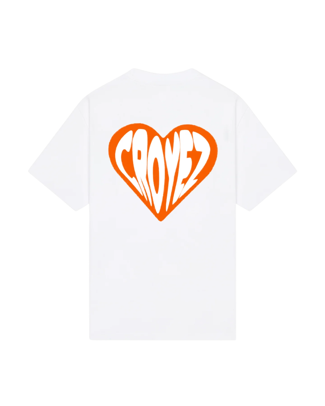 Puffed Heart T-Shirt - White/Orange