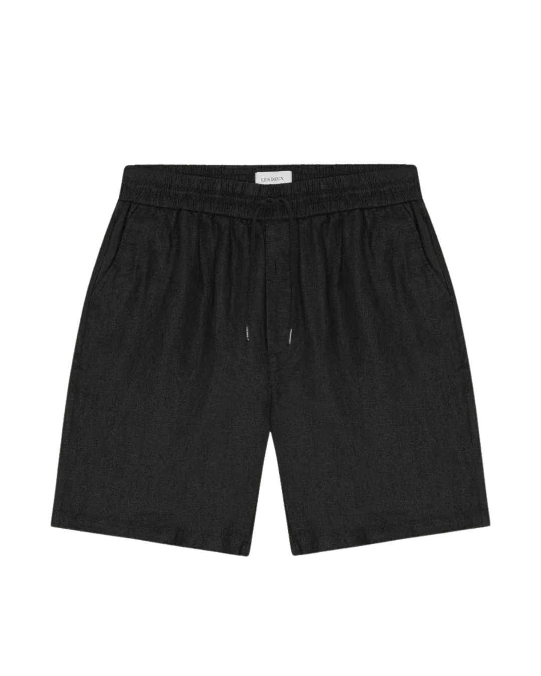 Drawstring Linen Shorts - Tap Shoe Black
