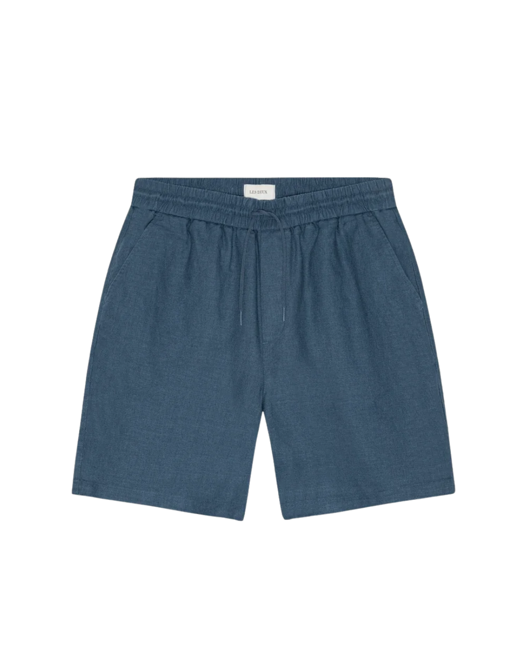 Drawstring Linen Shorts - Dark Denim Blue