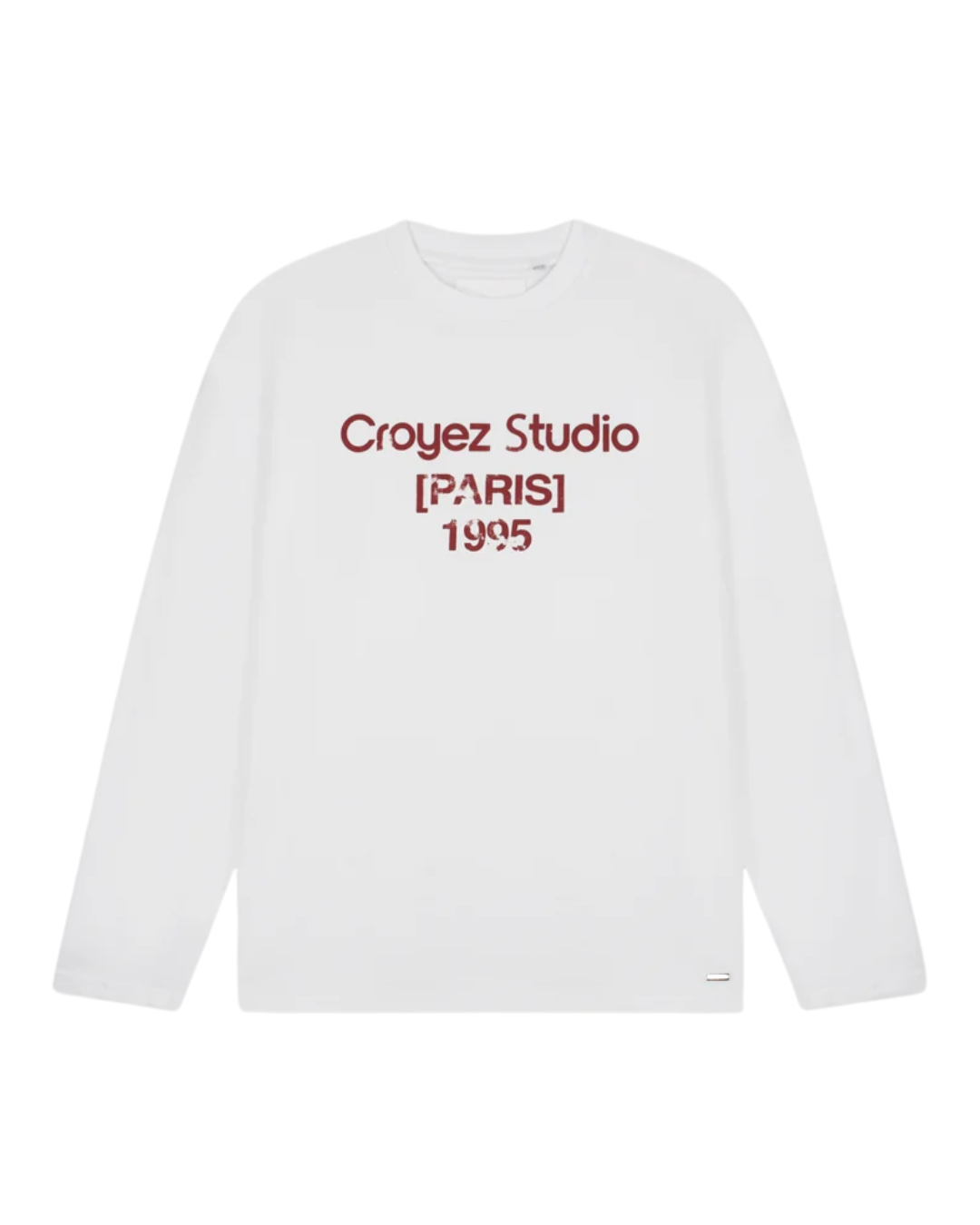 Studio Damaged Longsleeve T-Shirt - White/Cherry