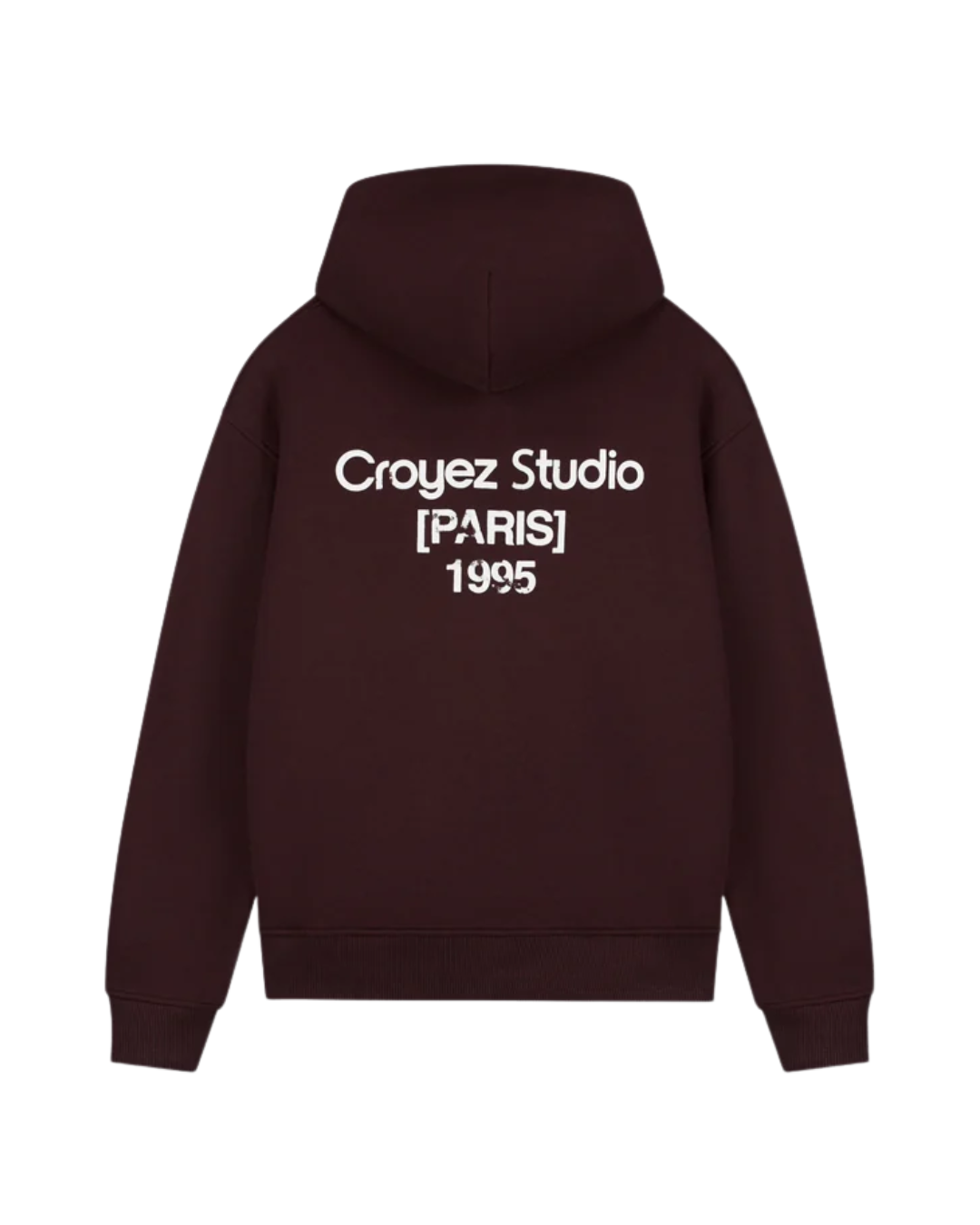 Studio Damaged Zip Hoodie - Raisin Red
