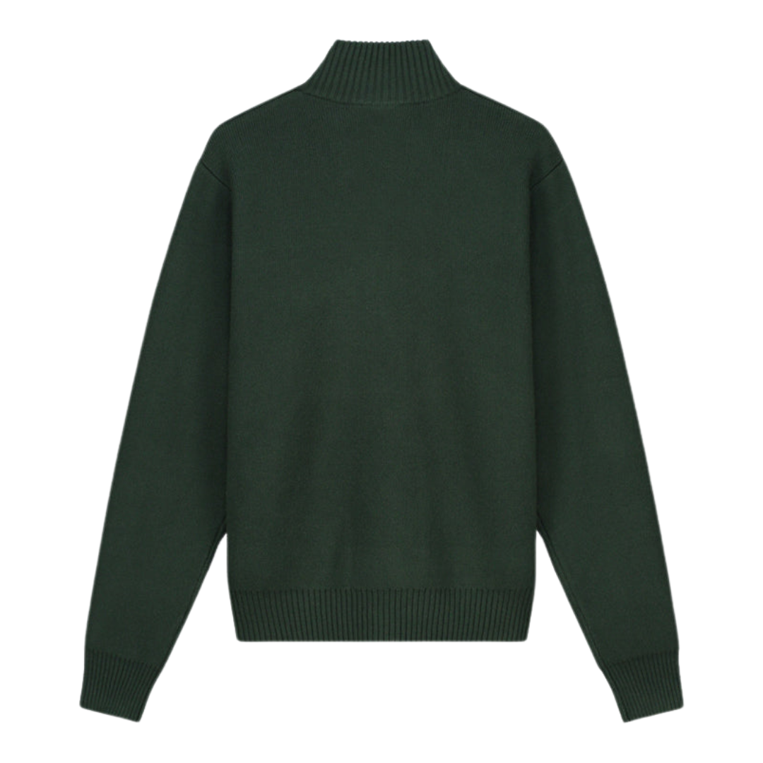 Knitted Zip Up Cardigan - Sacramento Green