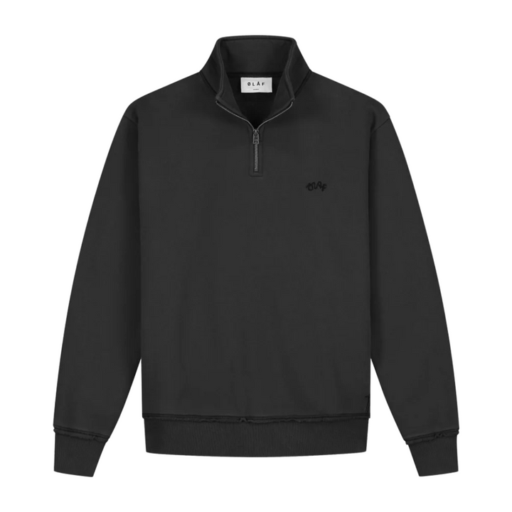 Signature Zip Mock - Charcoal