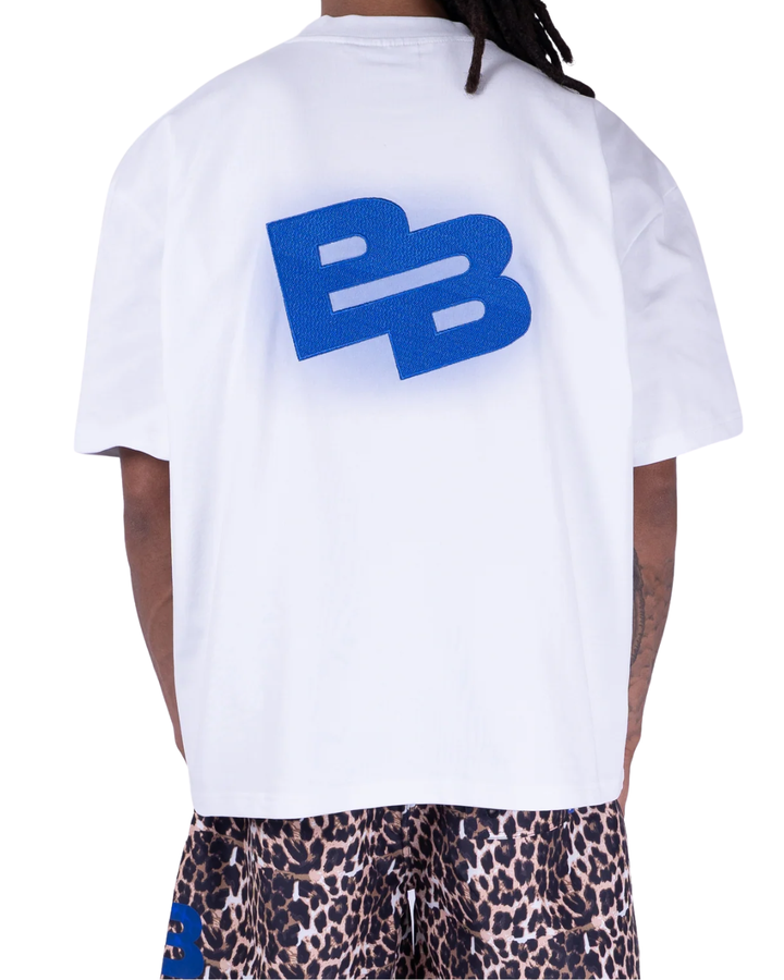 Banner T-Shirt - White/Cobalt