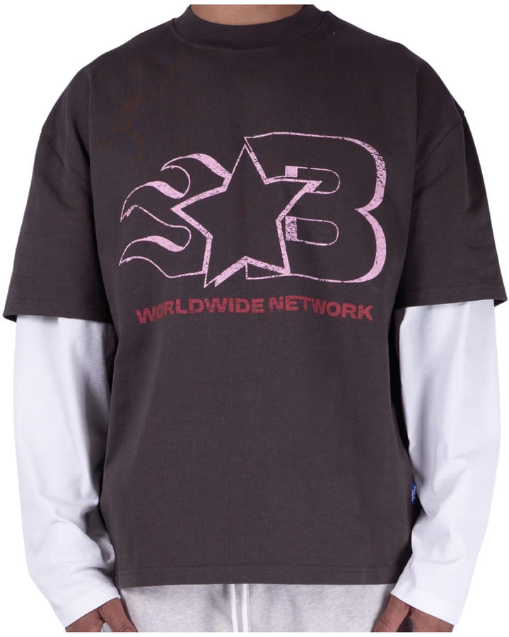 Voicemail Longsleeve - Brown/Off White