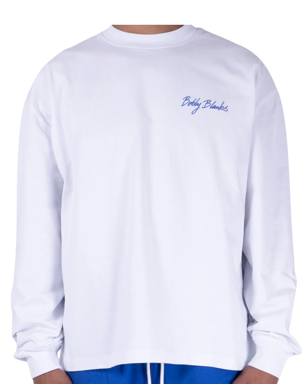 Bookmark Longsleeve - White/Cobalt