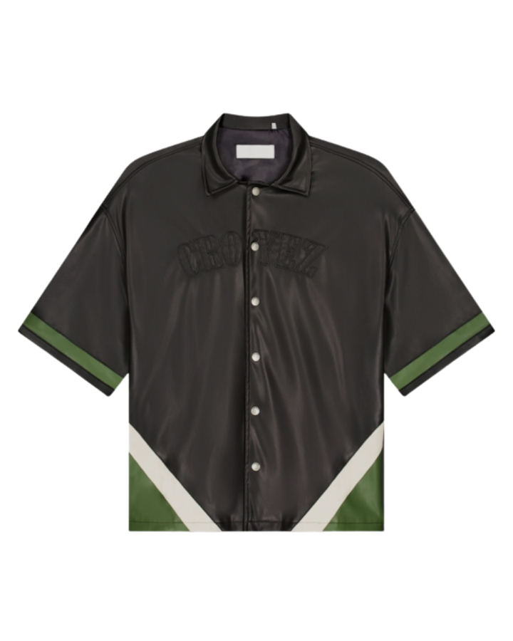Logo Leather Shirt - Black