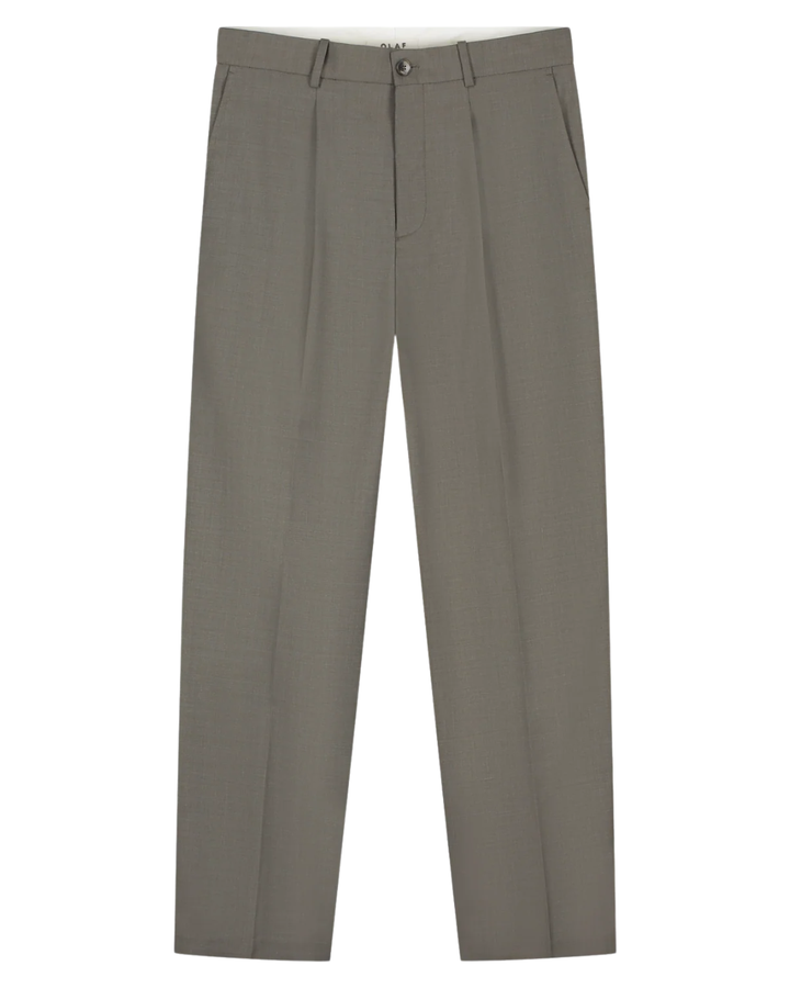 Regular Wool Pleated Pant - Chocolate Chip