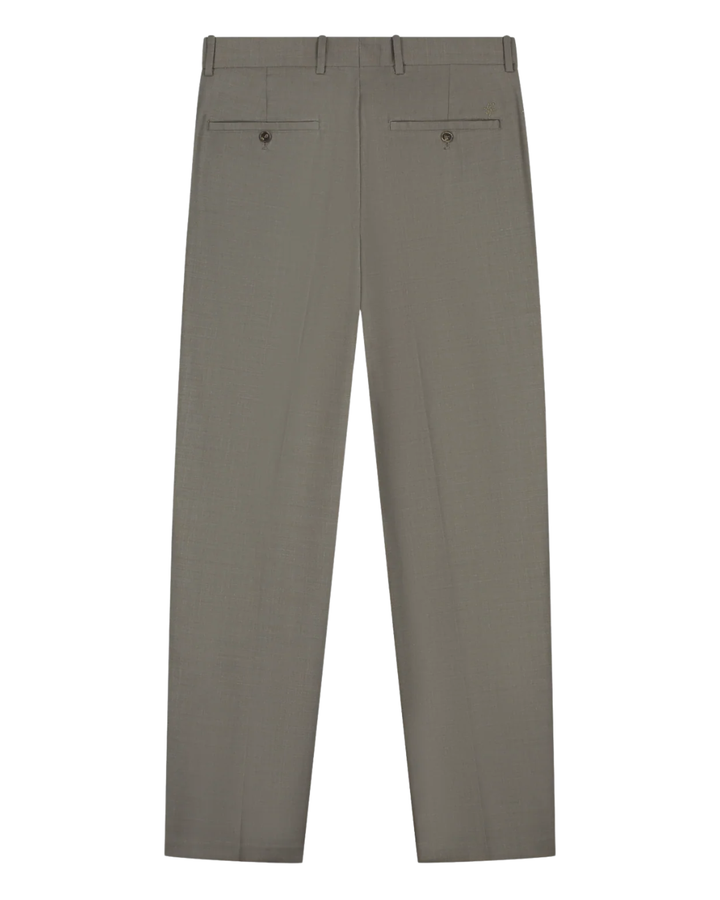 Regular Wool Pleated Pant - Chocolate Chip