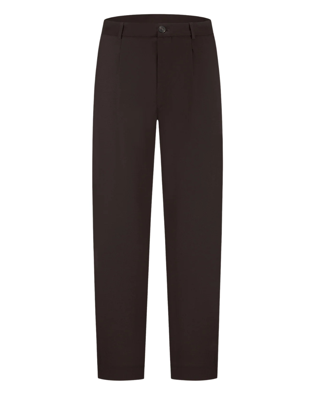 Wool Blend Trousers - Dark Brown