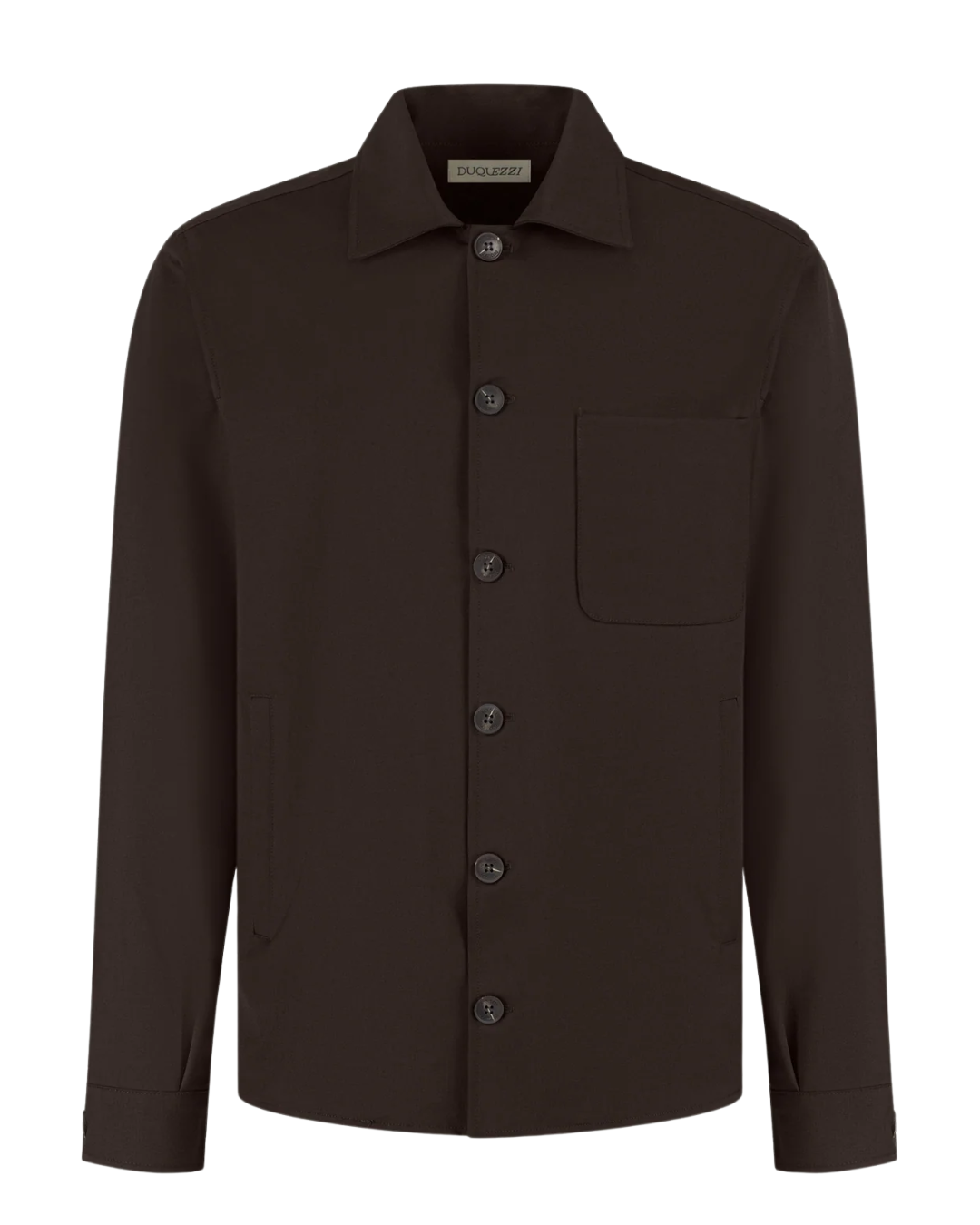 Wool Blend Overshirt - Dark Brown
