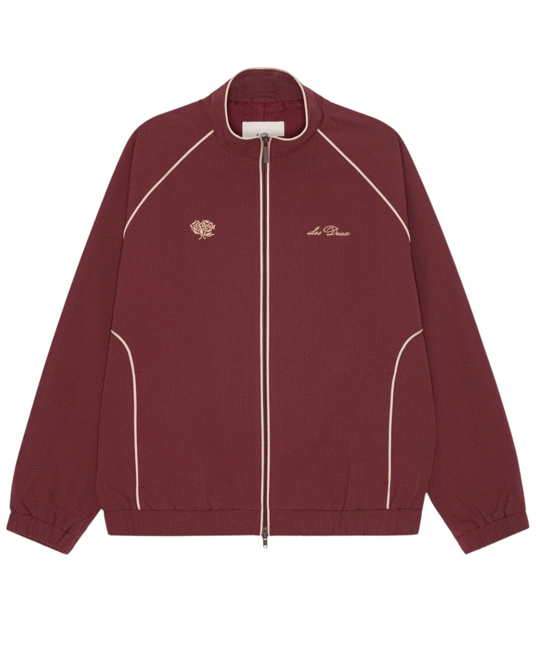 Seersucker Track Jacket - Chocolate Truffel Red