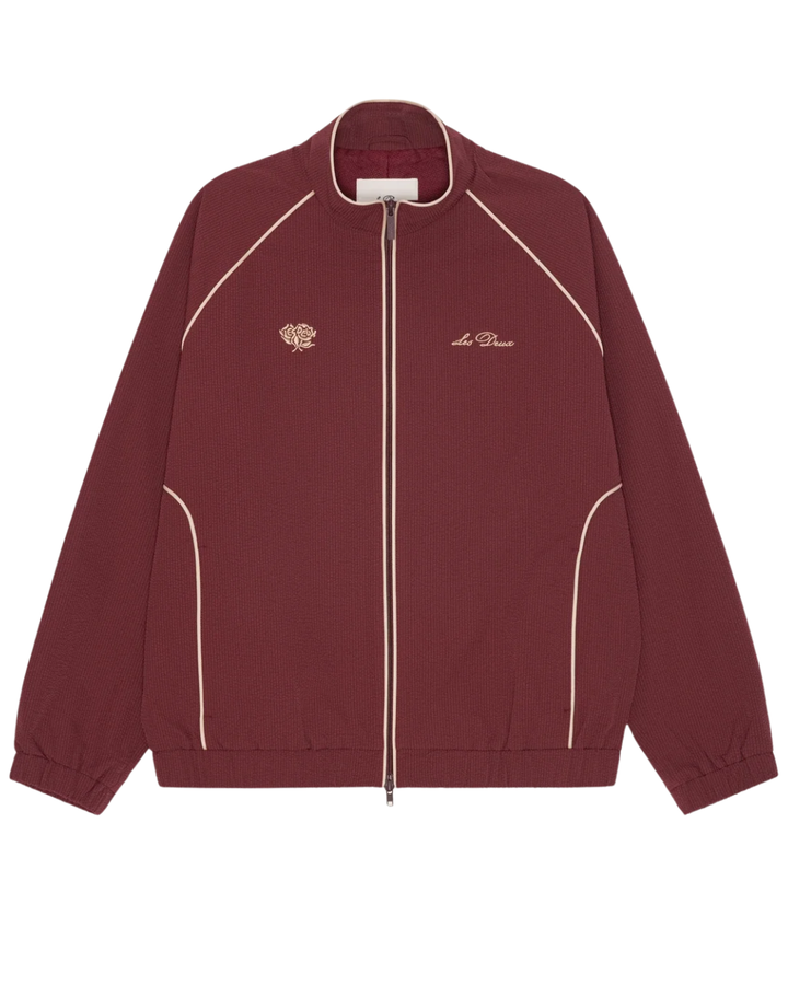 Seersucker Track Jacket - Chocolate Truffel Red