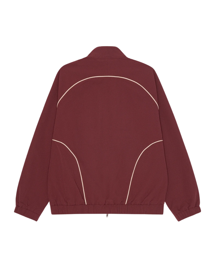 Seersucker Track Jacket - Chocolate Truffel Red