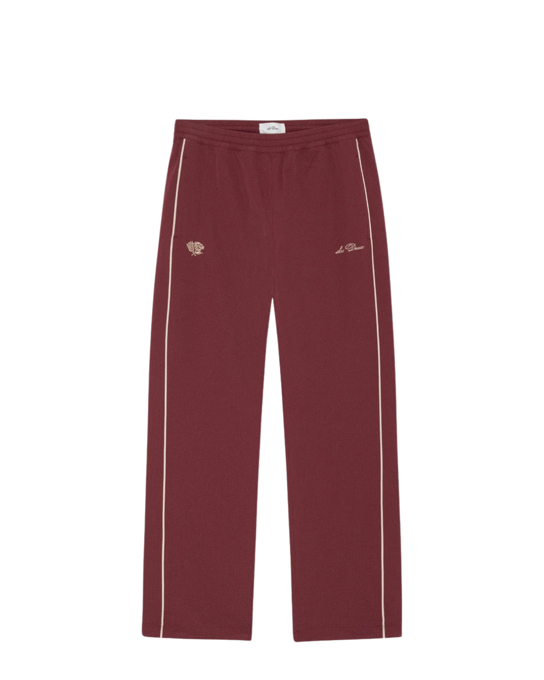 Seersucker Track Pants - Chocolate Truffle Red