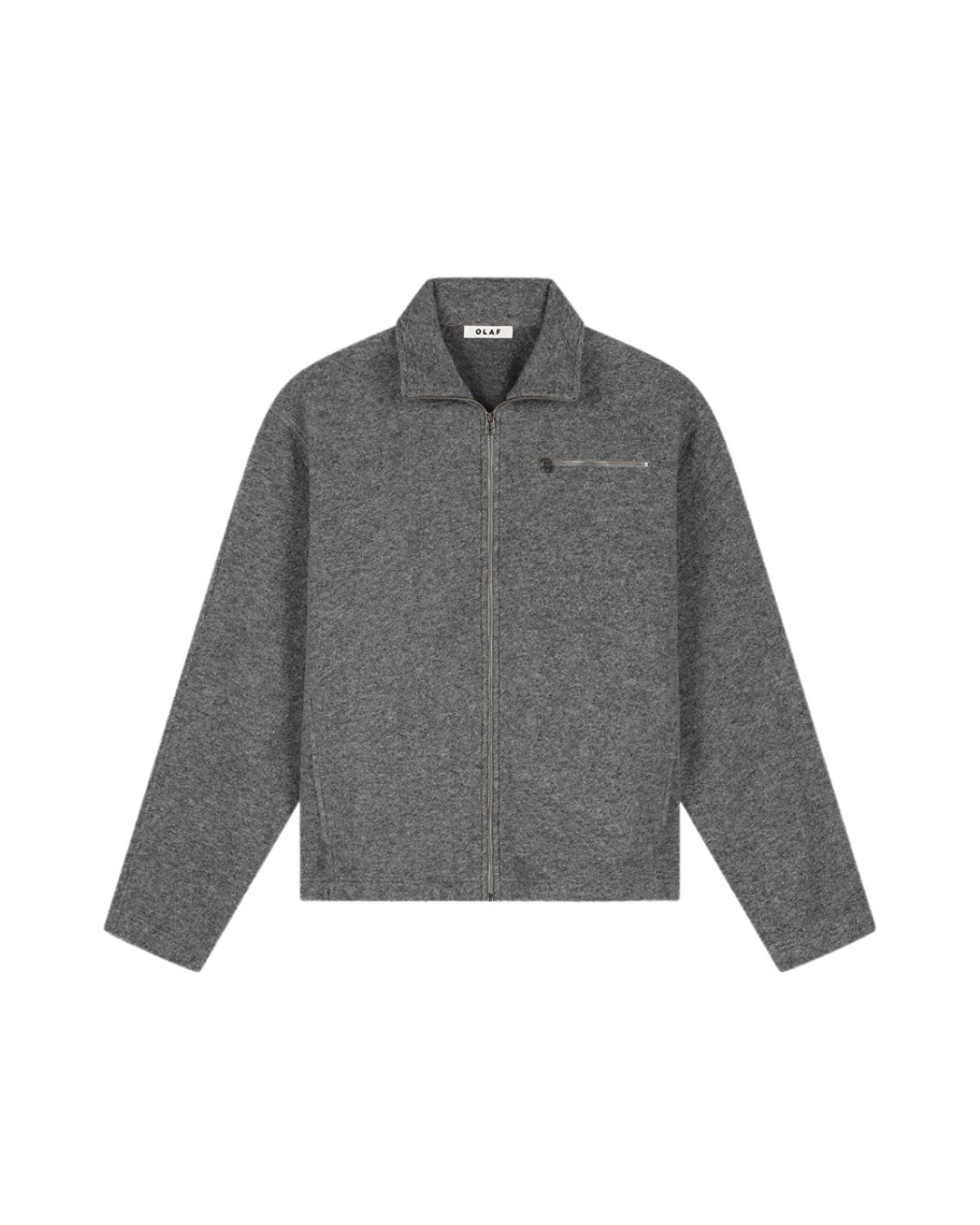 Wool Fleece Zip Jacket - Sharkskin