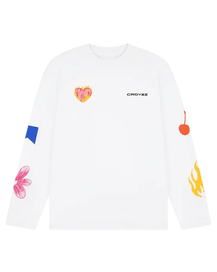 Croyez Sketched Longsleeve T-Shirt - White
