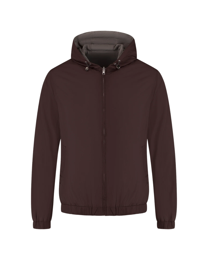 Hooded Reversible Bomber - Burgundy