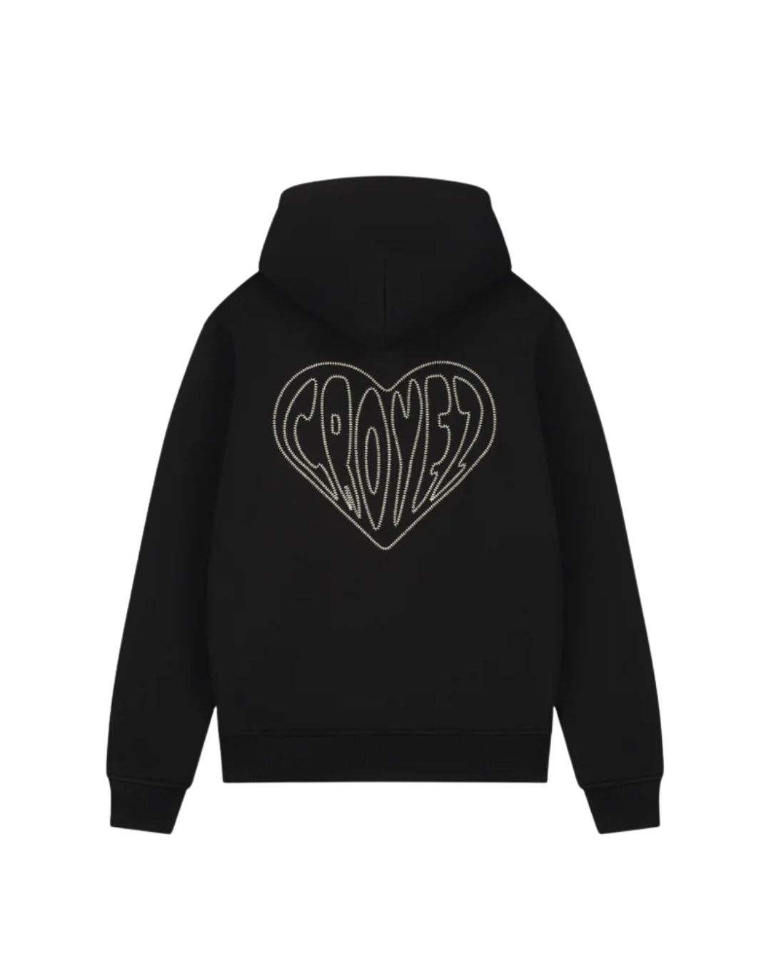 Croyez Stitched Heart Zip Hoodie - Black/Lightyellow