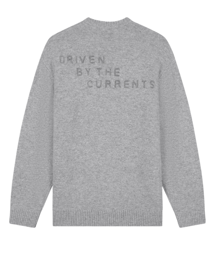 Law of the Sea Danu Knitted Crewneck With Artwork - Grey Melange