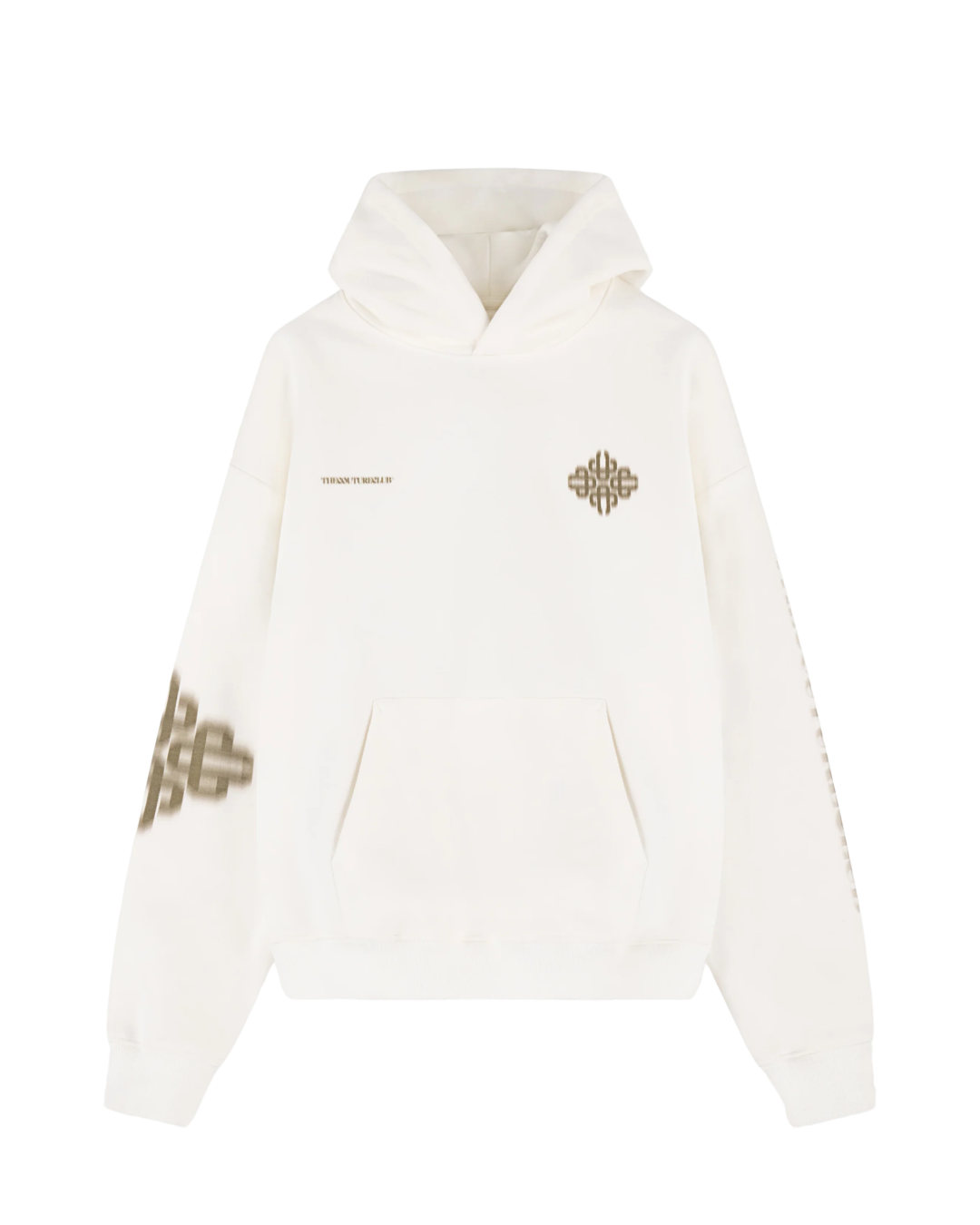 Motion Blurred Emblem Hoodie - Khaki - Khaki