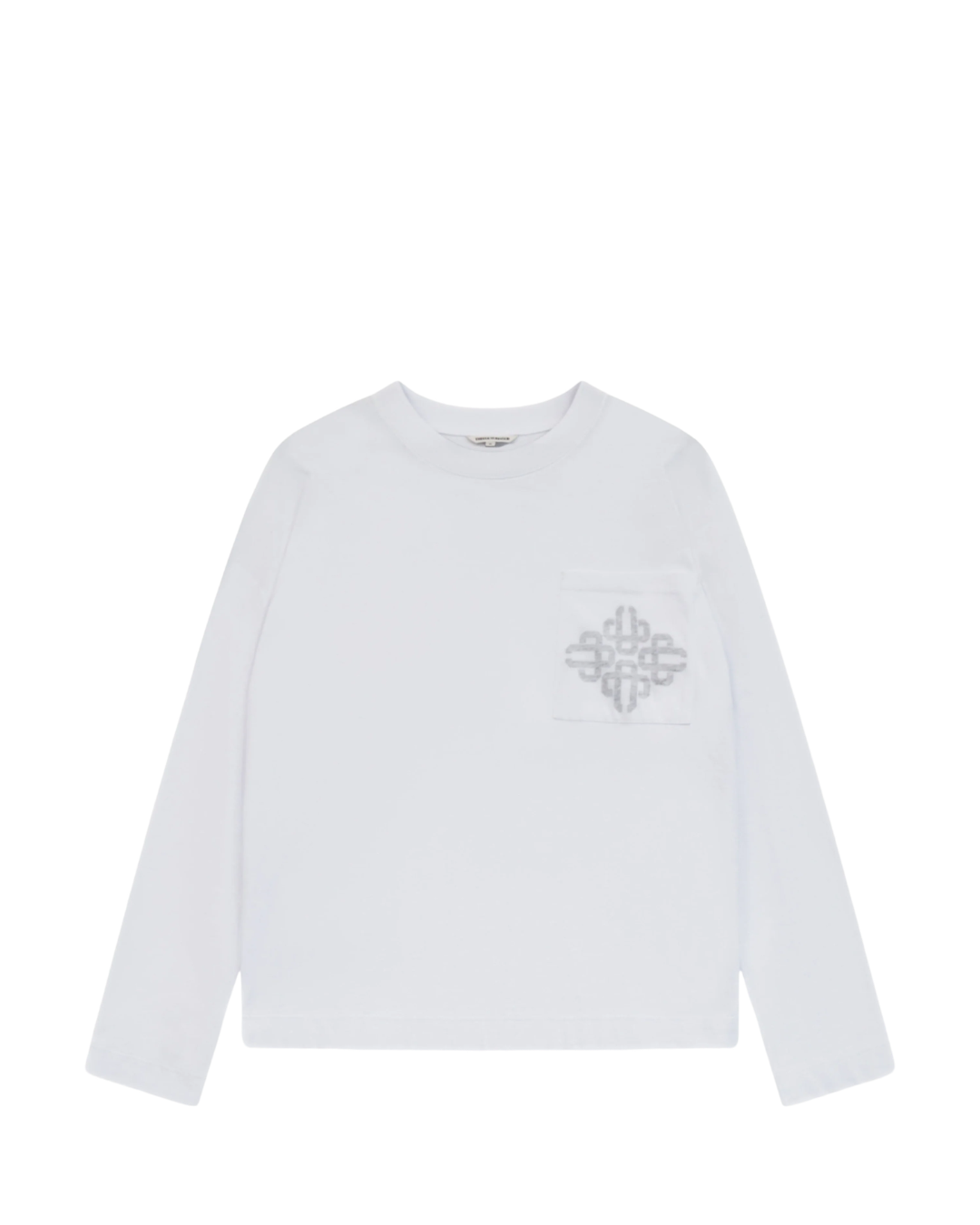 Lightweight Long Sleeve Emblem Pocket T-Shirt - White -