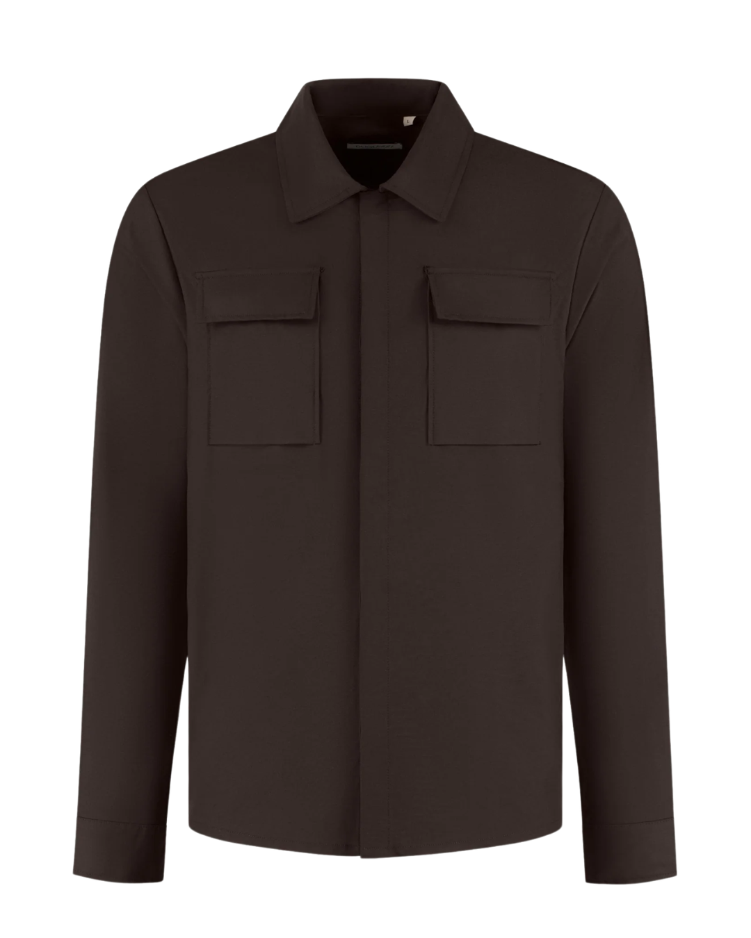 Cesare Wool Blend Overshirt - Dark Brown